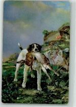 Hase sign. Rousseau Philippe Verlag Stengel Nr.47026 Jagdhund Künstlerkarte