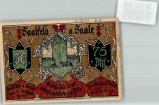 O6800 Saalfeld , Saale Fünfundsiebzig Pfennig Notgeld Deutschland 1921 Notgeldschein