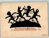 Ostern Hasen Elfen Plischke, G. Künstlerkarte