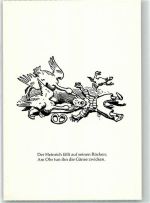 Der Heinrich fällt auf seinen Rücken Am Ohr tun ihn die Gänse zwicken Busch Wilhelm Künstlerkarte