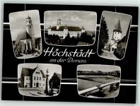 89420 W8884 Höchstädt a d Donau Foto AK Schloss Kirche Brücke Denkmal Auto
