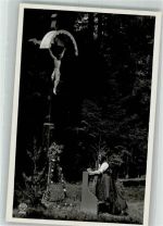 79877 W7829 Rötenbach , Baden Foto AK Tracht Kreuz