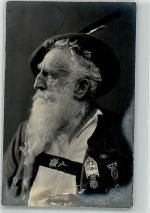 Alter weißbärtiger Mann in Tracht mit Orden Trachten Österreich Privatfoto AK