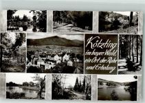 93444 W8493 Kötzting Foto AK mit Kath. Stadtpfarrkirche Mariä Himmelfahrt Blaibacher See Waldwege