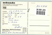 W7530 Pforzheim DJ3HM sekundo Walter Munz Rohrstraße Qsl-Karte