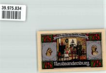 17033 O2000 Neubrandenburg , Meckl 1922 Notgeldschein Einlösung Stadtkasse 75 Pfennig Fritz Reuter