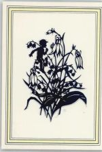 Kind Blume Scherenschnitt