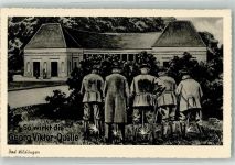 W3590 Bad Wildungen Pinkelnde Männer vor der Georg-Viktor-Quelle Kur Künstlerkarte