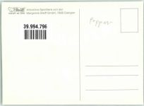 W7928 Giengen an der Brenz Osterhasen mit bunten Eiern Steiff Werbe AK