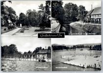 02779 O8802 Großschönau , Sachs Gebrauchsspuren Volkspark, Waldstrandbad, Umgebindehäuser an der Mandau