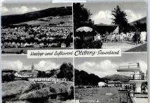 59939 W5787 Olsberg - Kirche, Ortsansicht, Kurpark, Musikpavillon, Schwimmbad
