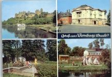 06406 O4350 Bernburg - Schloß, Kaffeegarten Paradies, Am Goldfischteich, Carl-Maria-von-Weber-Theater, HO-Eiscafé Bärenburg, Indianerdorf