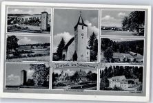 75335 W7544 Dobel , Württ - Schule Kirche Wasserturm