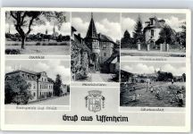 97215 W8704 Uffenheim 1954 - Gericht Schwimmbad Wappen Heinrichsturm