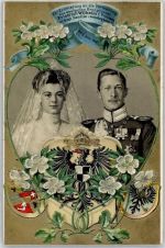 Erinnerung Hochzeit 1905 Adel Kronprinz Wilhelm 1905 Prägedruck