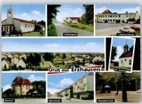 64390 W6106 Erzhausen , Hess - Kirche Ortseingang Bahnhof Bahnstrasse