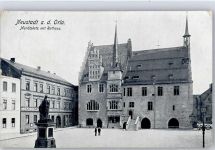 07806 O6710 Neustadt an der Orla - Marktplatz Rathaus Denkmal