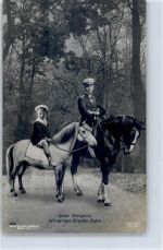 mit ältestem Sohn zu Pferd Adel Kronprinz Wilhelm