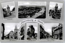 63785 W8753 Obernburg a. Main - Oberes Tor Fliegeraufnahme Almosenturm Rathaus Runder Turm