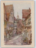 71229 W7250 Leonberg , Württ Künstlerkarte Schmalzgasse Aquarell sign. Hugo Frank