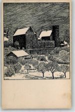 Allenstein Olsztyn Radierung sign. W. Lenz Schloss