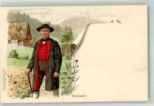 87466 W8967 Petersthal , Allgäu 1897 Lithographie Schwarzwald Tracht