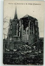 55300 Woinville - 1915 beschossene Kirche Feldpost