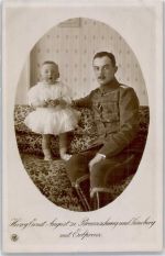 Herzog Ernst August mit Erbprinz NPG Adel Braunschweig Foto AK