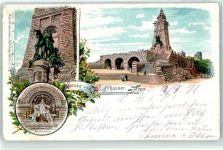 06567 O4712 Kyffhäuser 1893 Lithographie Barbarossa Denkmal