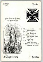 Propaganda WK I Soldat Pickelhaube Kriegs-Postkarte Eisernes Kreuz Künstlerkarte