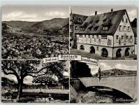 77716 W7612 Haslach im Kinzigtal Collage Rathaus Gut-Leut-Brücke Schwimmbad