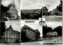 01809 O8312 Heidenau , Sachs - Rathaus Bahnhof Süd Oberschule Postamt Schwimmbad