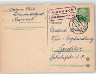 86853 W8936 Gennach Ganzsache Landpoststempel