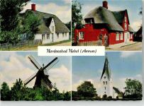 25946 W2278 Nebel , Amrum - Friesenhäuser Mühle St Clemenskirche