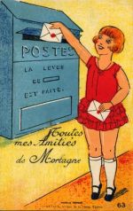 88600 Mortagne - Mortagne (Frankreich) Leporello, Briefkasten, Mädchen I-II