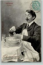Les Epices Mann Glas Teller gedeckter Tisch 1904