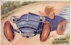 Grivegnée - Grivegnée (Belgien) Leporello, Auto I-II (Marke entfernt)