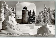 79859 W7826 Schluchsee Winter Die St. Nikolaus Kirche zwischen verschneiten Tannen Neujahr