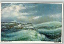 sign. Schmidt Rob. Windstärke 10 Seebilder Wohlgemuth u. Lissner No. 525 Primus Künstlerkarte