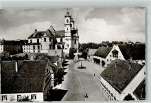 87724 W8942 Ottobeuren Foto AK Marktplatz Basilika Kloster