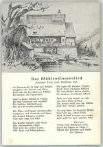 78078 W7735 Kappel , Schwarzw-Baar-Kr Lieder AK Gasthaus Mühlenklause Mühelnkausenlied