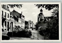 08371 O9610 Glauchau Foto AK Leipziger Straße mit Postamt
