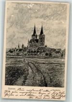 46509 W4232 Xanten 1924 Gebrauchsspuren Kirche Radierung