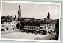 79312 W7830 Emmendingen Foto AK Marktplatz mit der Ev. Stadtkirche und Kirche St. Bonifatius