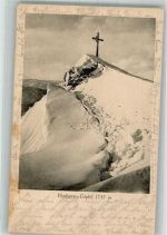 83250 W8215 Marquartstein 1929 Foto AK Winter Gipfelkreuz Hochgern