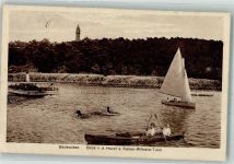 10115 W1000 Grunewald Gebrauchsspuren Aussichtsturm Kaiser Wilhelm -Turm Badewiese Ruderboot