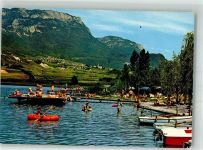 39052 Kaltern Caldaro Foto AK Schwimmbad Kalterer See
