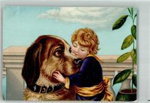 Kind Informationskarte Großer Hund Gebrauchsspuren