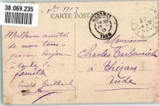 81200 Mazamet 1913 Foto AK Briefmarke Bildseite