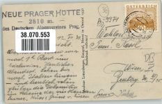 Neue Prager Hütte 1931 Foto AK Hüttenstempel